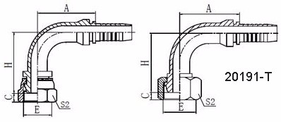 Metric Female Swivel Multiseal Hose Fitting 90 Elbow CISO TRADE